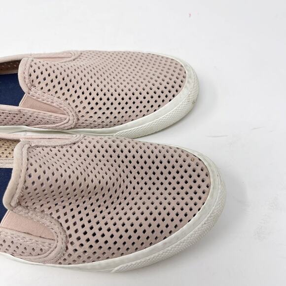 Sperry Womens 6.5 Rose Pink Seaside Perforated Leather Slip On Sneaker Shoe - Picture 4 of 12